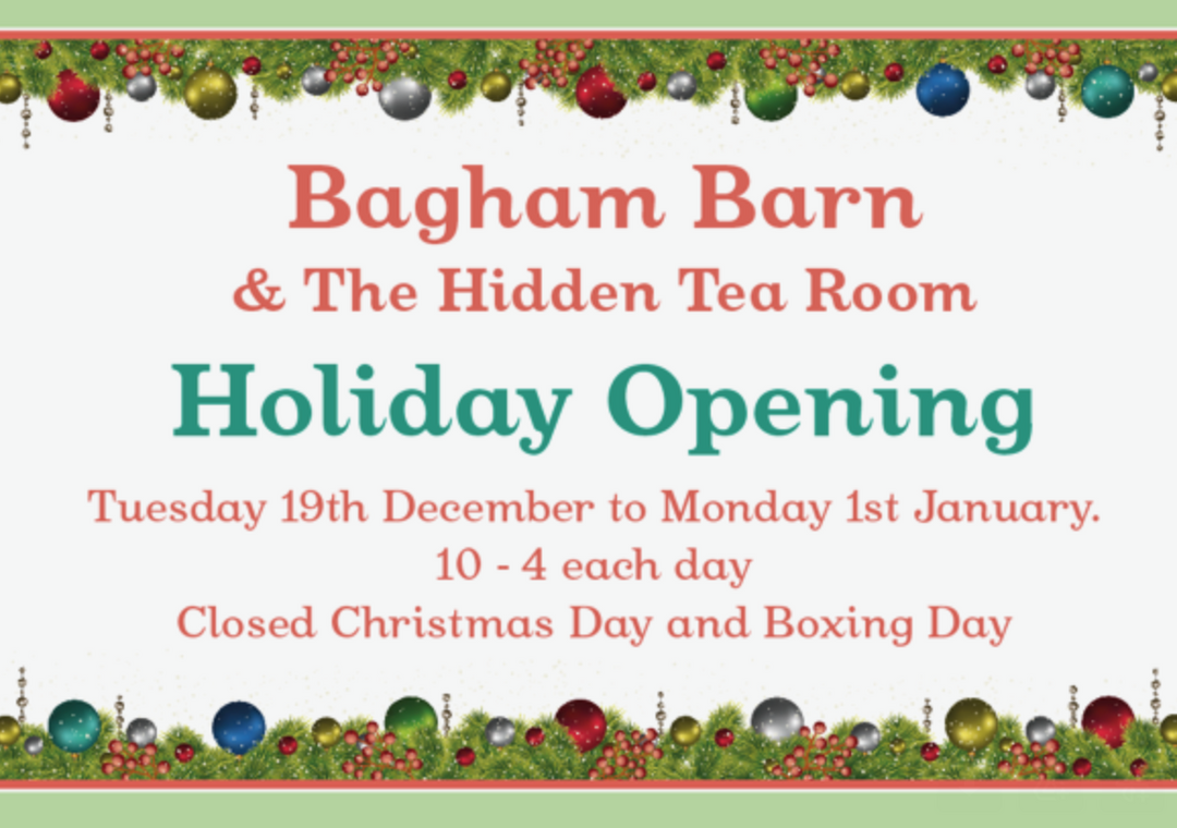 The Hidden Tearoom: Christmas Opening Hours