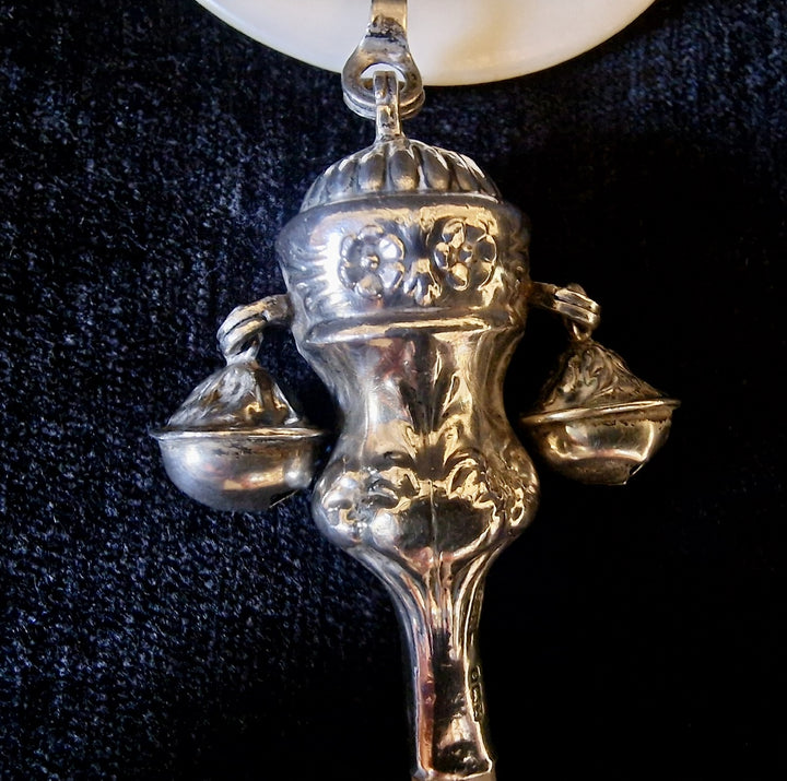 Antique Silver & Mother Of Pearl Rattle