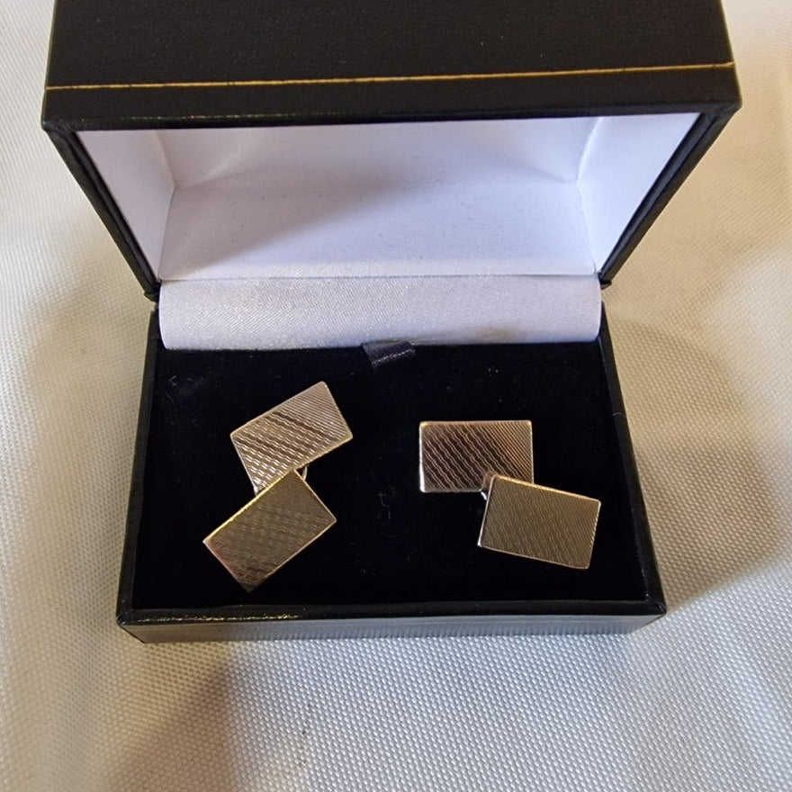 Vintage Deco Style Silver Gilt Cufflinks