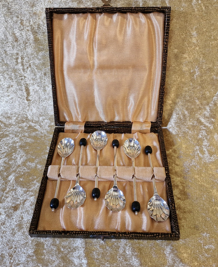 Antique EPNS Coffee Spoons Scalloped