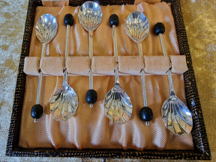 Antique EPNS Coffee Spoons Scalloped