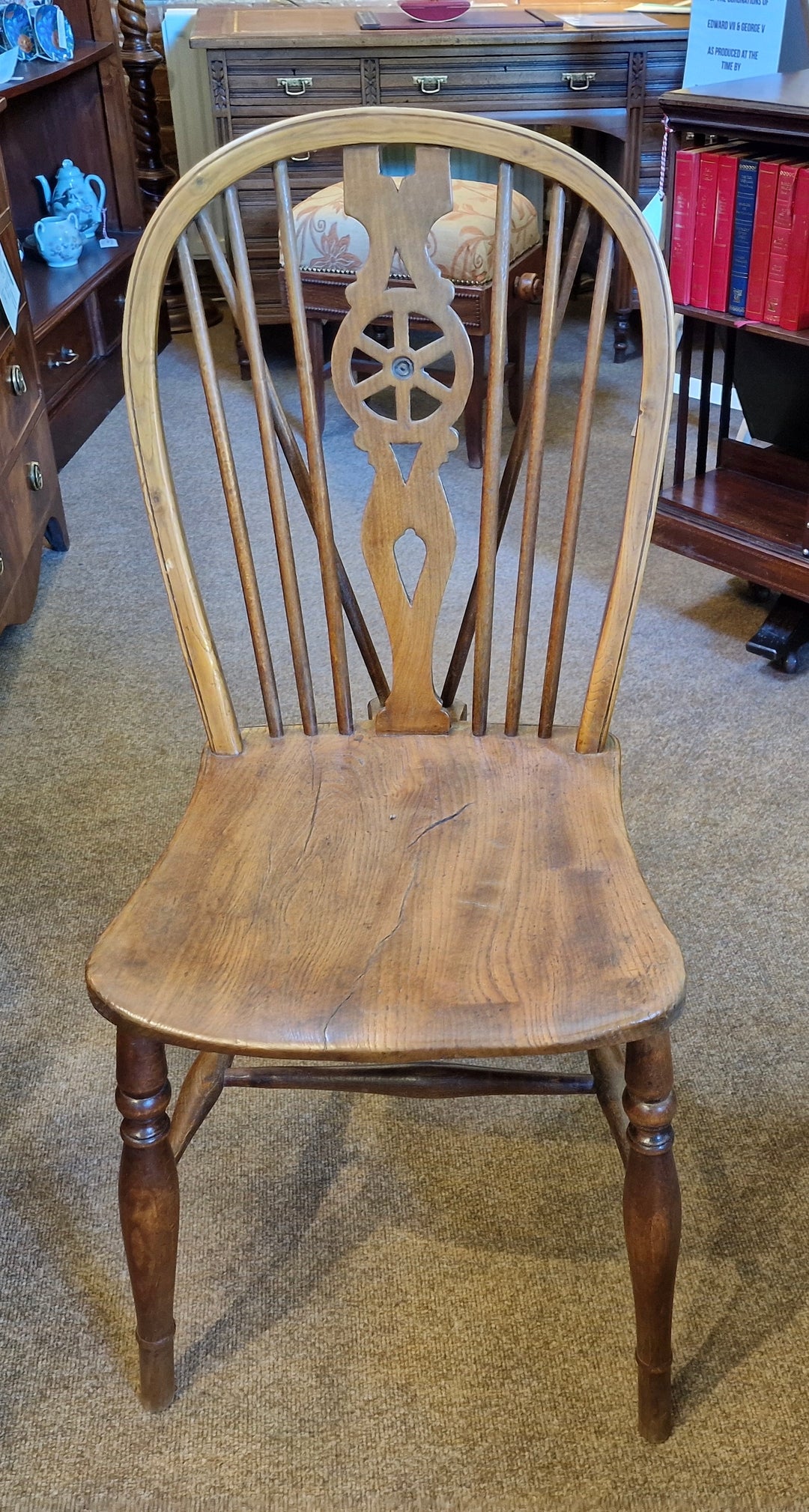 Antique Beech Wheel Back Chair