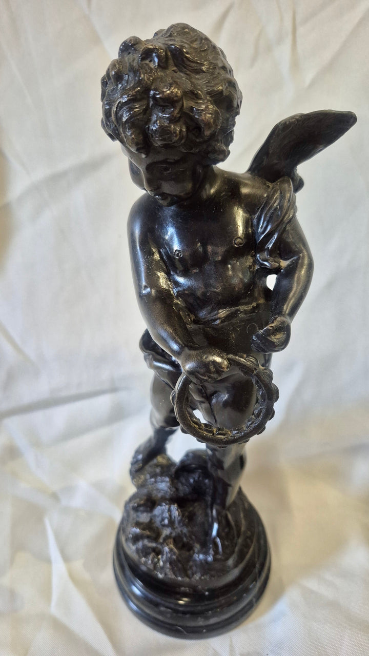 Pair Of Bronze Putti Statues