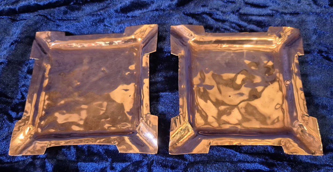 Pair Of Arts & Crafts Copper Candle Stands
