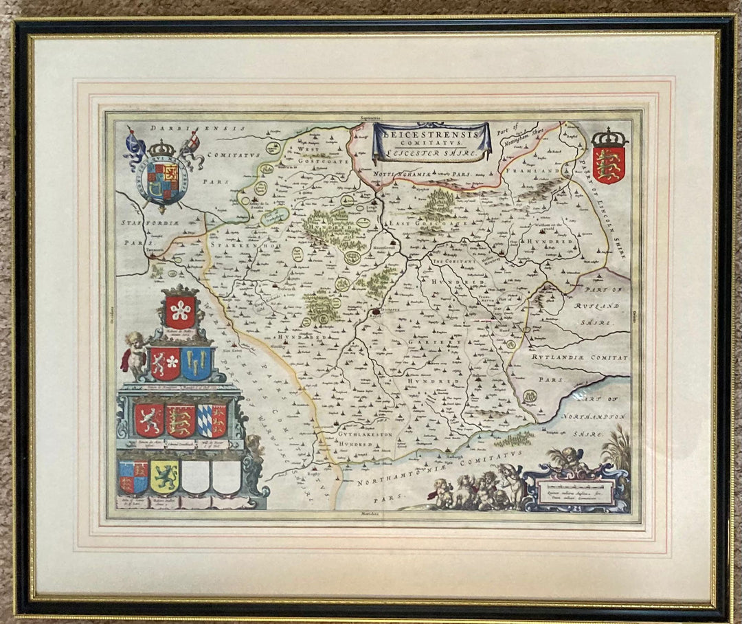 Leicestershire Copperplate Engraved Map