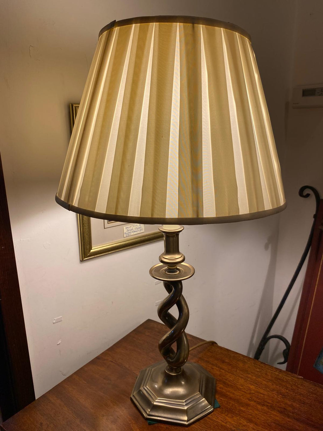 Pair Of Heavy Brass Lamps