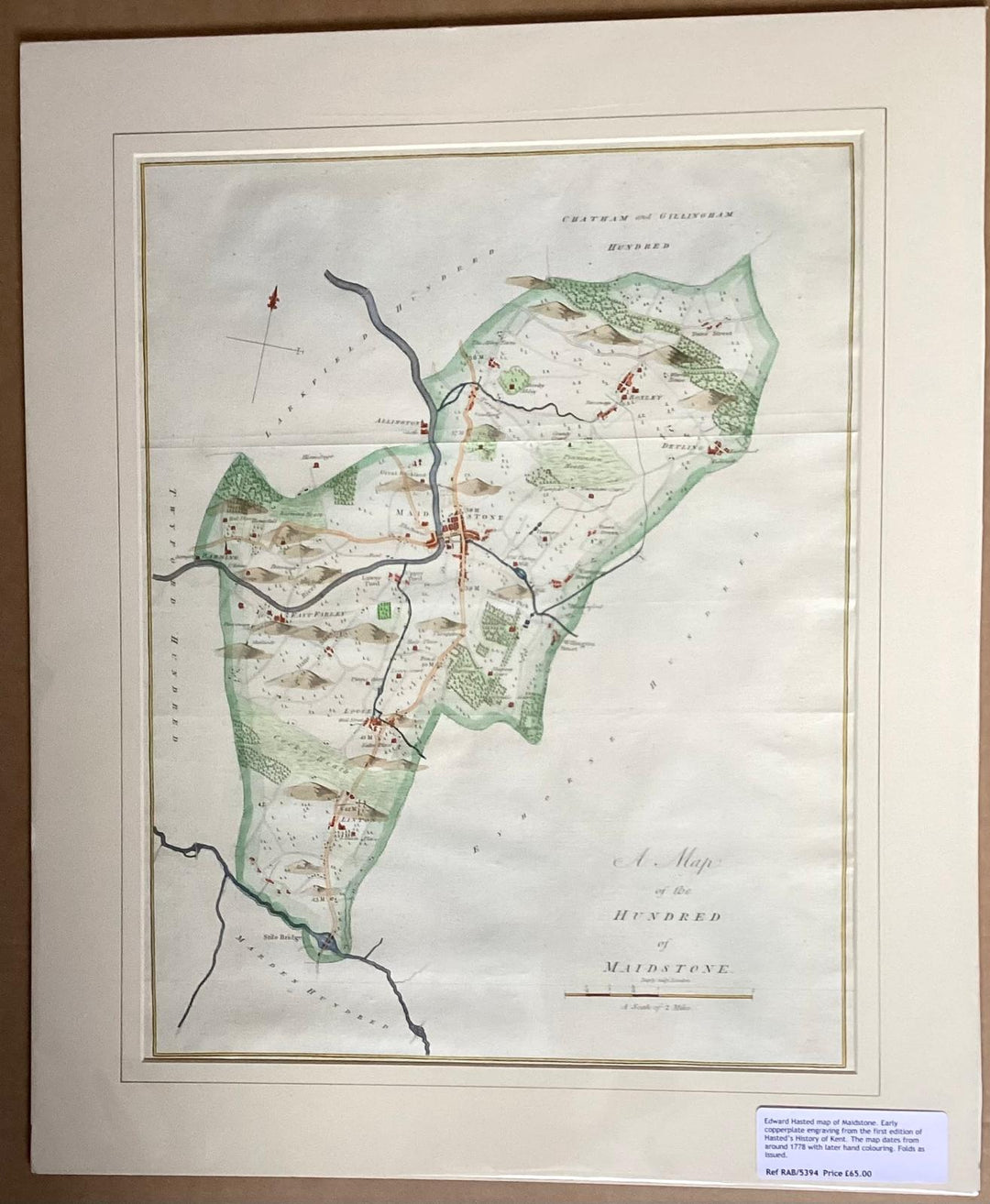 Edward Hasted Map Of Maidstone.