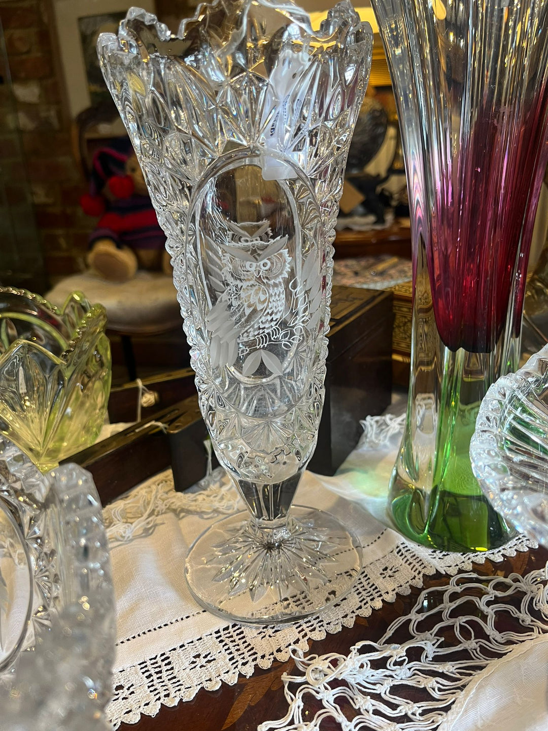 Lead Cut Crystal Vase