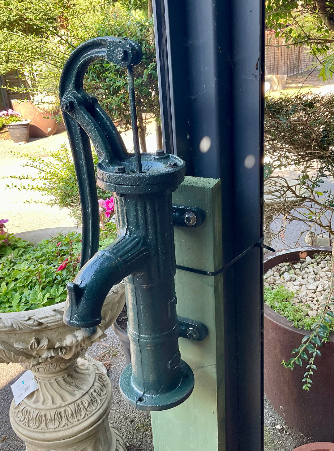 Antique Cast Iron Water Pump On Post