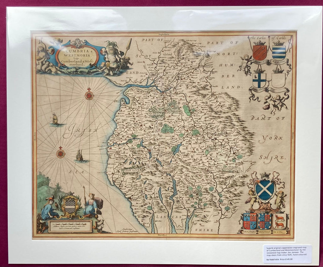 Antique Map of Cumberland & Westmoreland