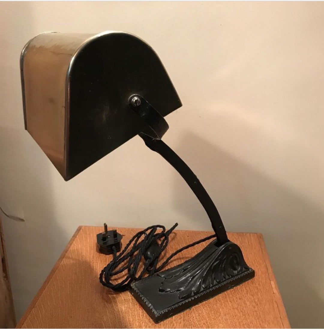 1920s Niam French Bankers Desk Lamp