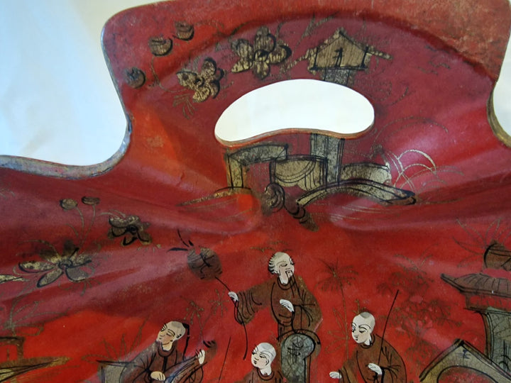 Rare Chinese Paper Mache Shell Shaped Tray