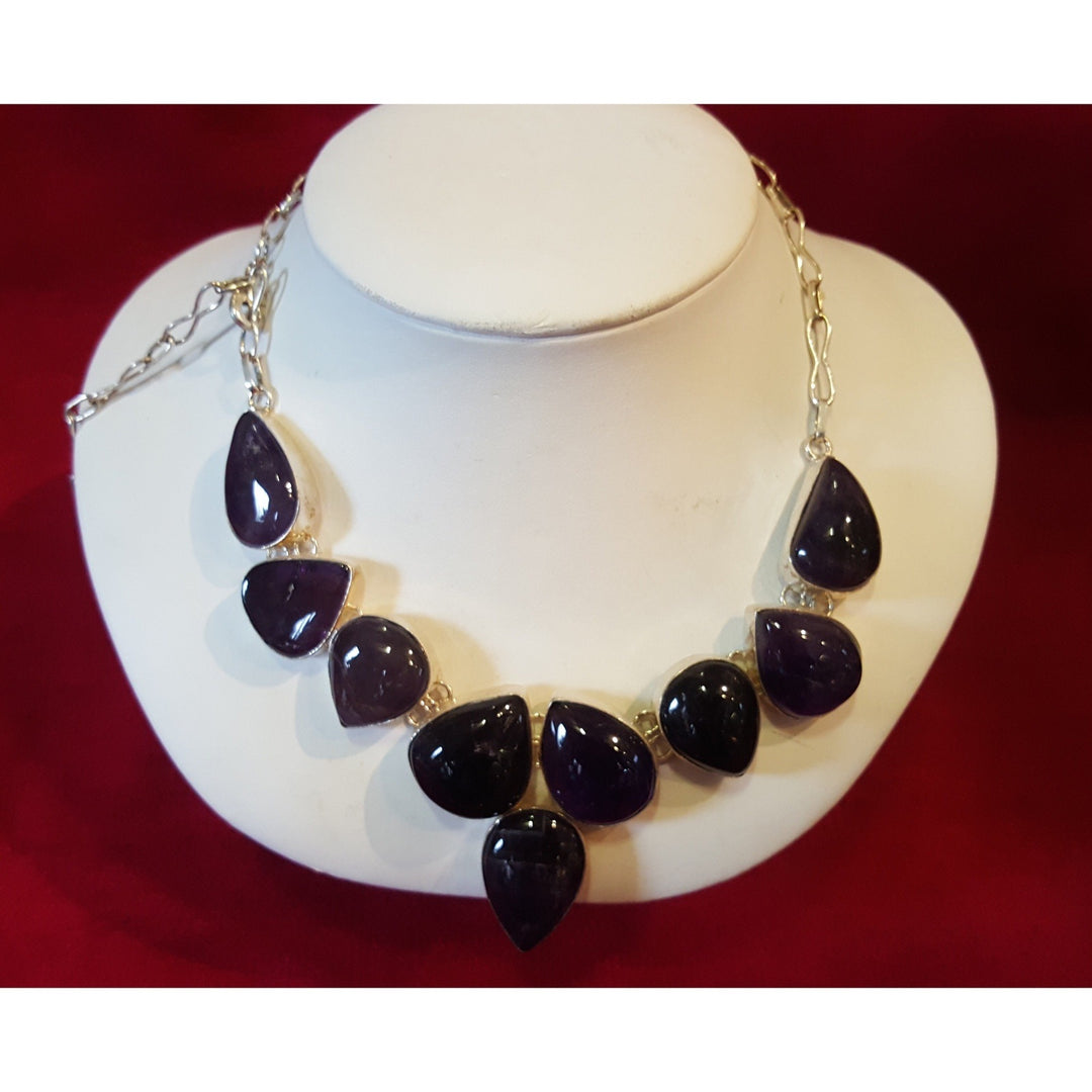 Silver And Amethyst Necklace