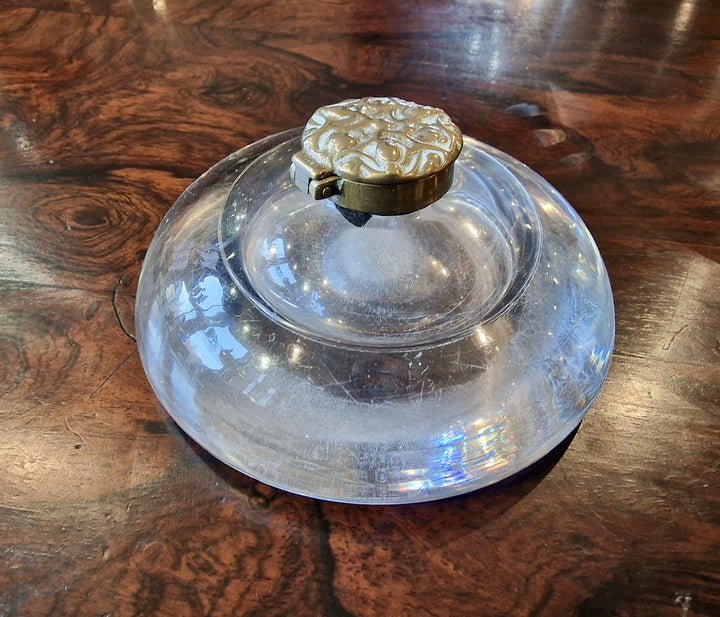 Art Nouveau Inkwell With Brass Cap