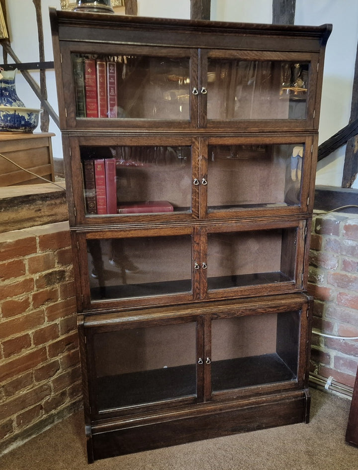 Four Section Oak Stacking Bookcase