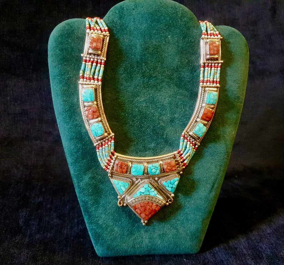 Coral Lapis & Turquise Necklace