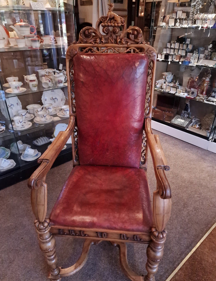 Rare, Stunning Georgian Fruitwood Scottish Marriage Chair.