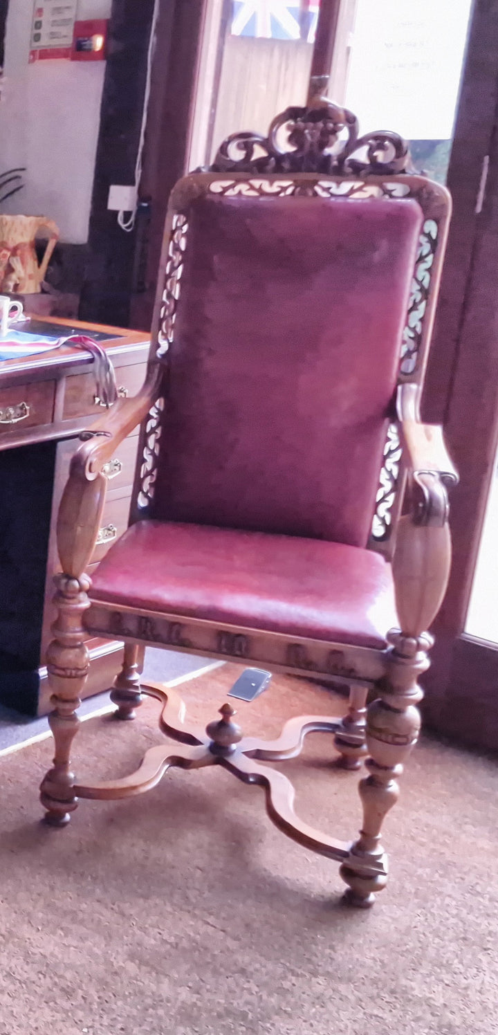 Rare, Stunning Georgian Fruitwood Scottish Marriage Chair.