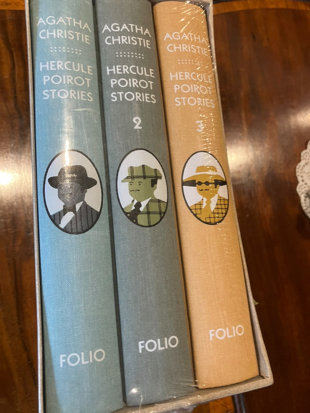 Folio Society three-volume set of The Complete Hercule Poirot