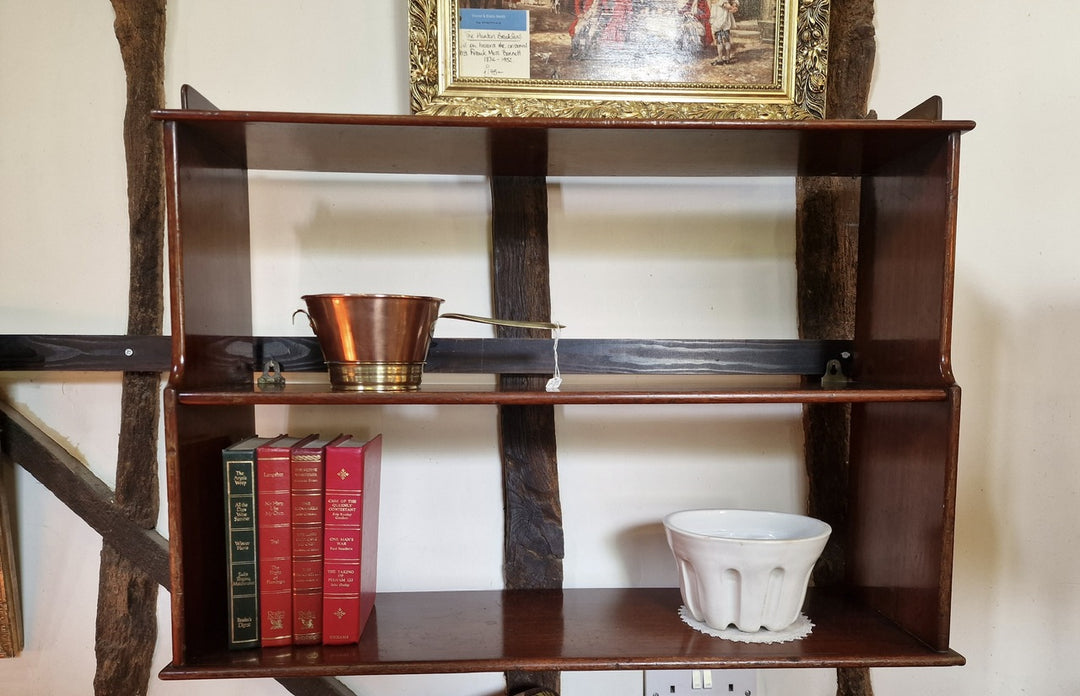 Victorian Mahogany Hanging Three Shelf Bookcase