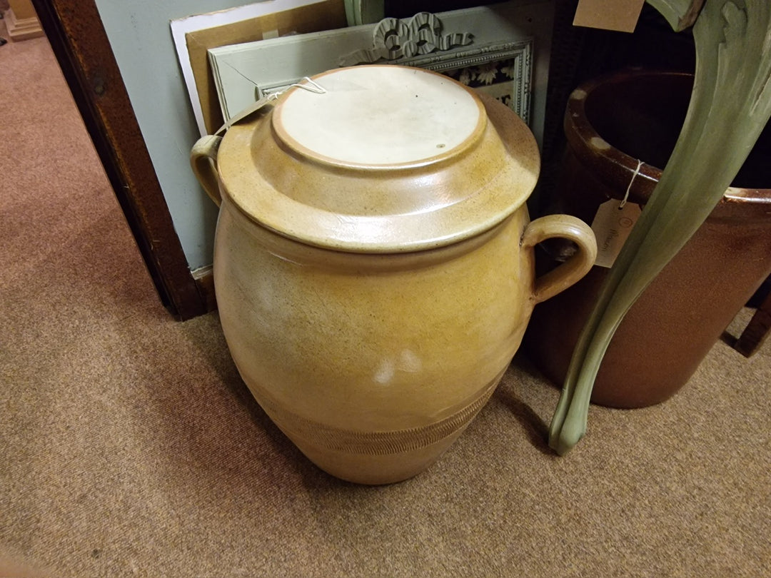 Very Large French Storage Jar With Lid