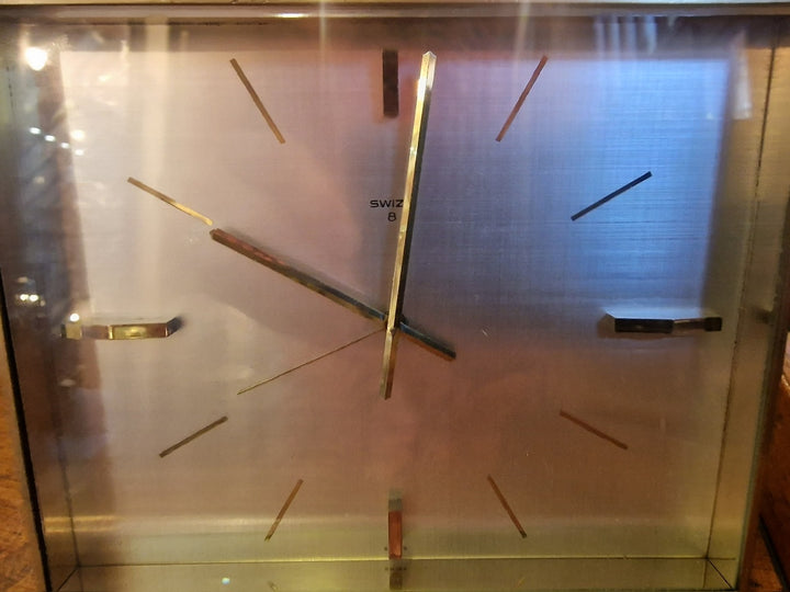 Vintage Brass Swiss Desk Alarm Clock