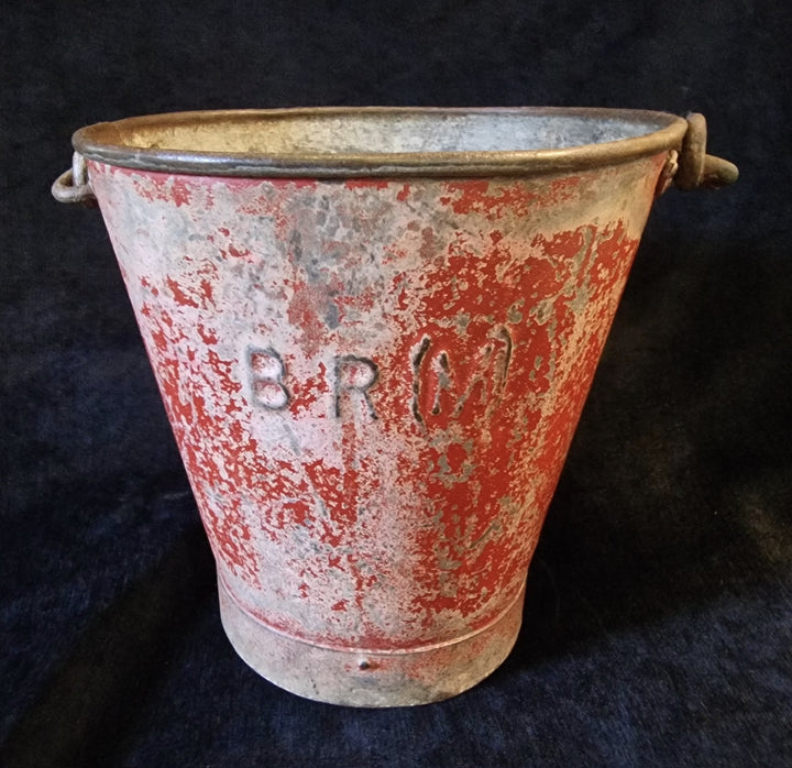 Vintage Metal Rivetted B.R Fire Bucket
