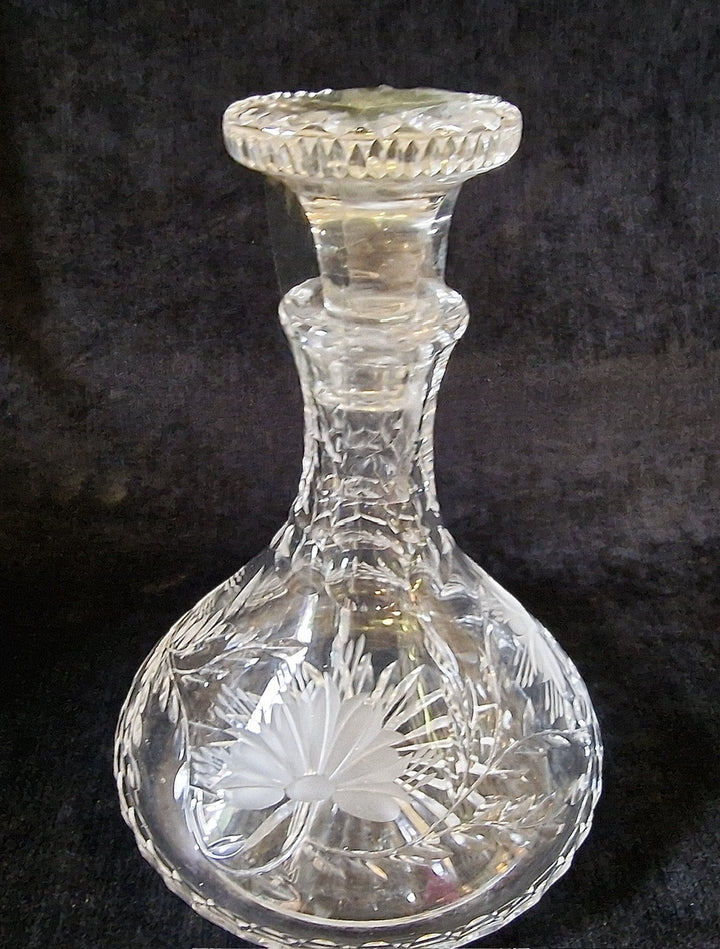 Vintage Engraved Ships Decanter