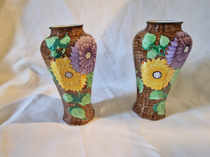 Pair Of Hosol Ware Hand Painted Vases