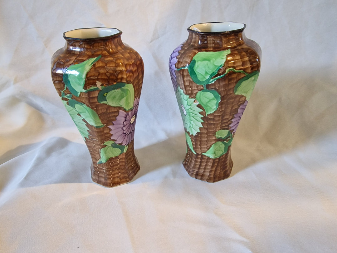 Pair Of Hosol Ware Hand Painted Vases