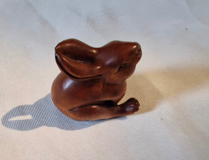 Carved Japanese Boxwood Rabbit