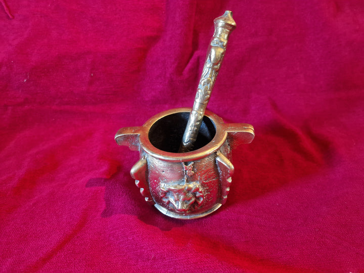 Antique/Vintage Heavy Brass Pestle & Mortor