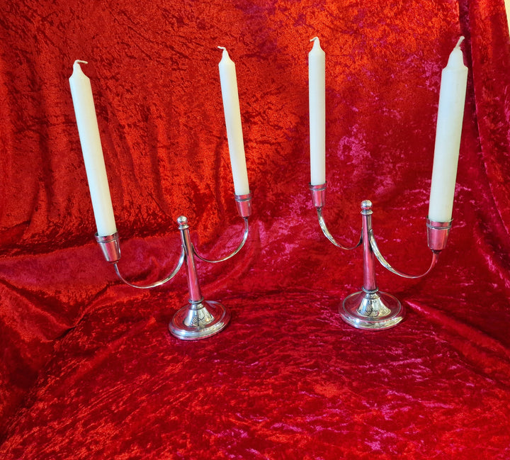 Pair Of Silver Plate Candelabras