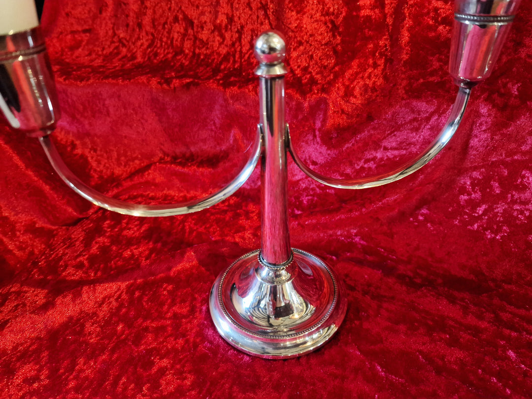 Pair Of Silver Plate Candelabras