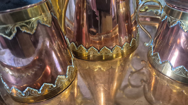 Arts & Crafts Copper & Brass Coffee/Tea Set
