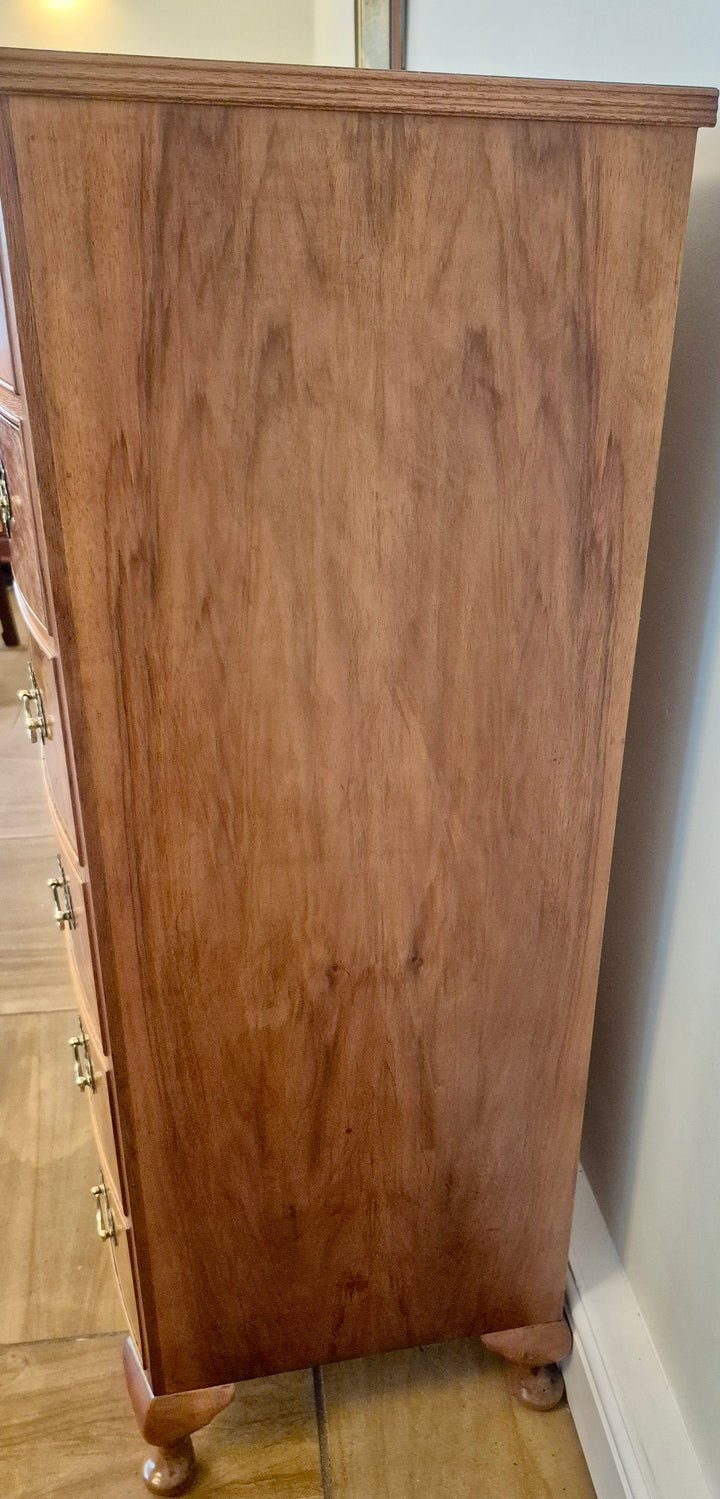 Bow Fronted Burr Walnut Chest Of Drawers
