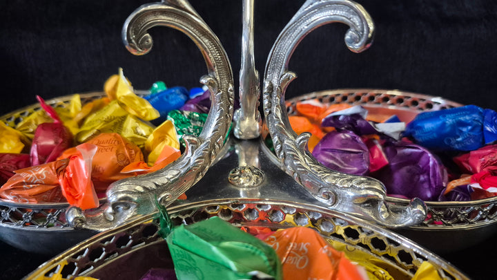 Victorian Silver Plated Tri Bon Bon Dish