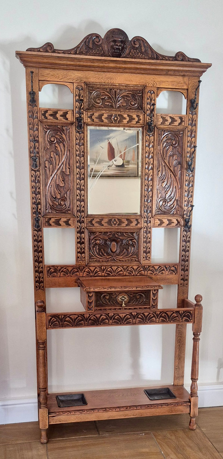 Victorian Oak Hall Stand