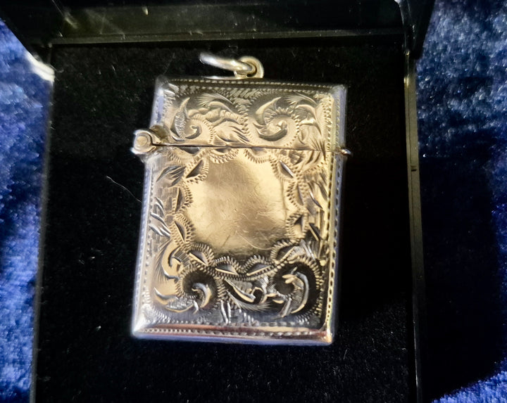 Antique Silver Vesta Case