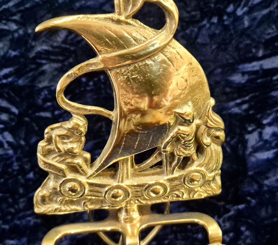 Antique Brass Viking Fireside Set
