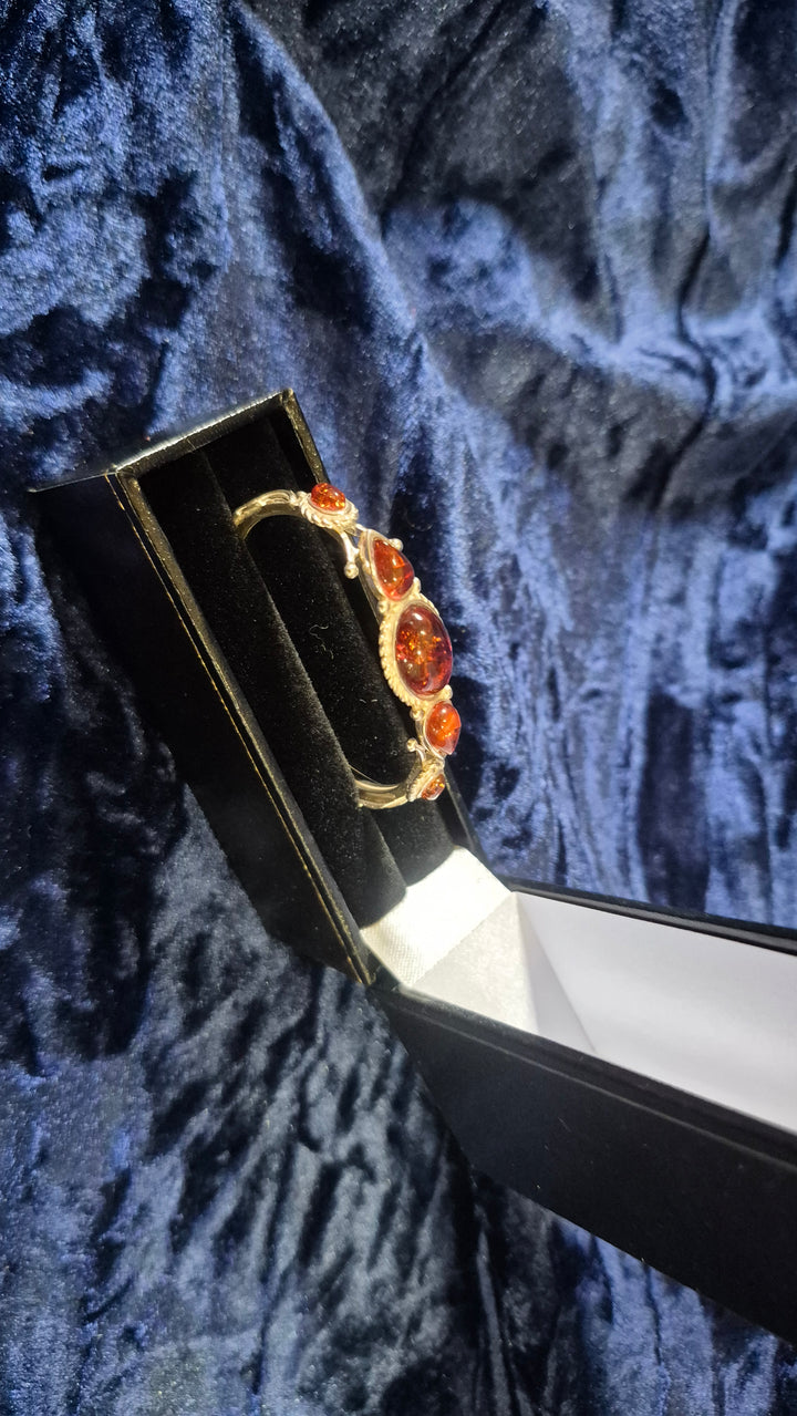 Silver &amp; Baltic Amber Bracelet