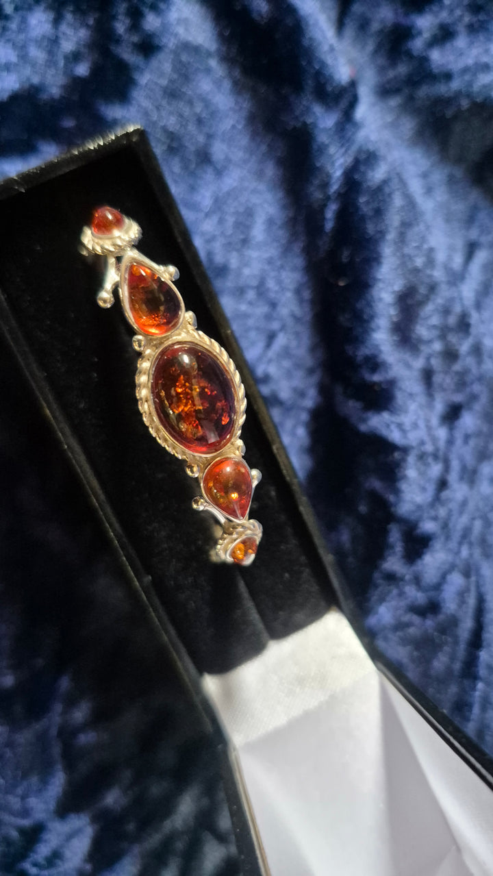 Silver &amp; Baltic Amber Bracelet