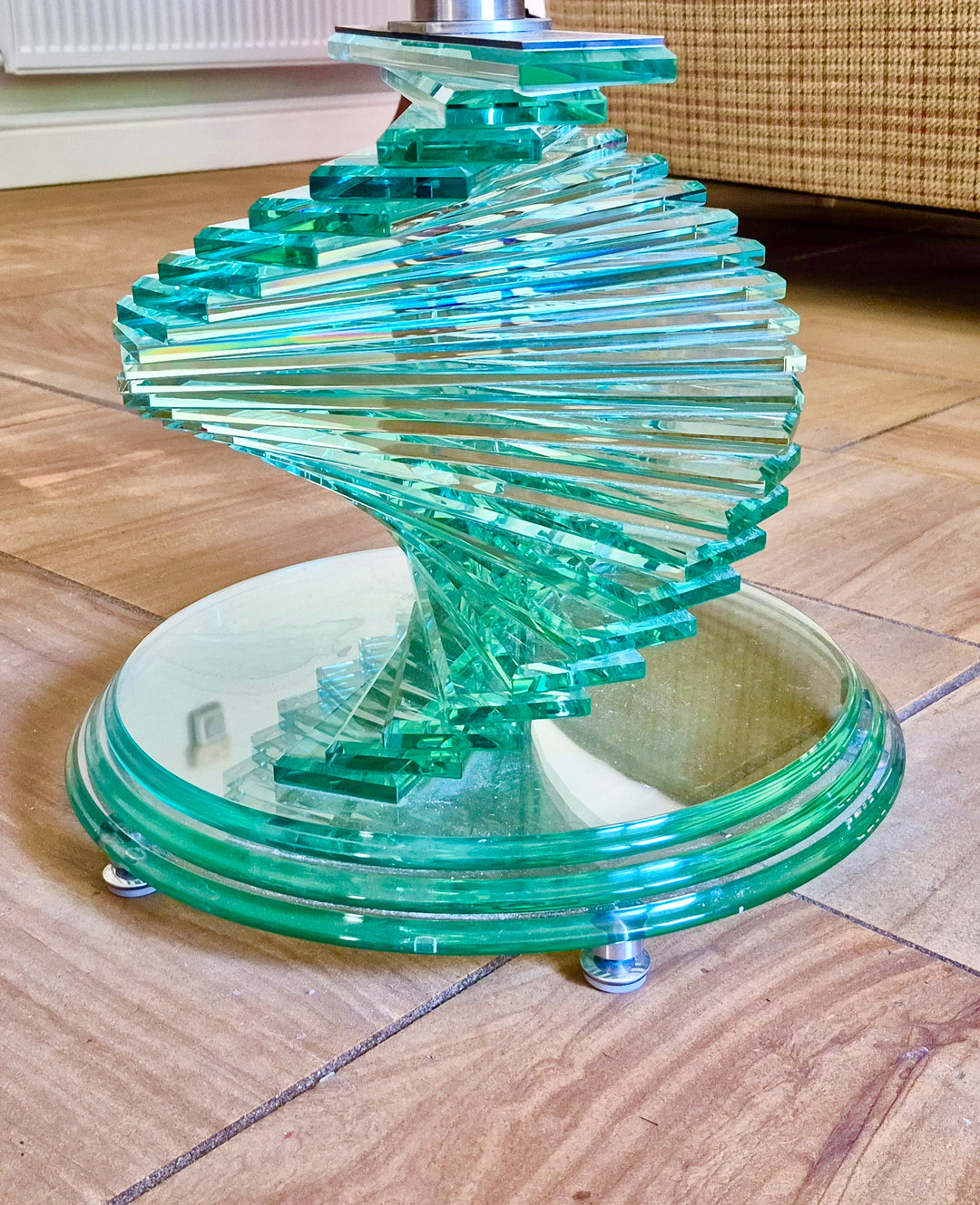 Mid Century Retro 1970s Stacked Glass Coffee Table
