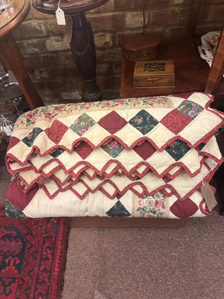 Patchwork Hand-Stitched Quilt.