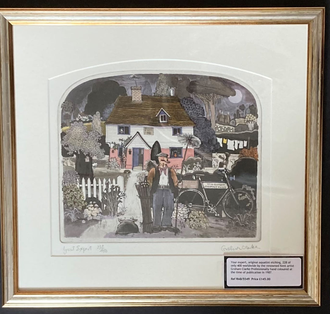 Young Oskins, original aquatint etching