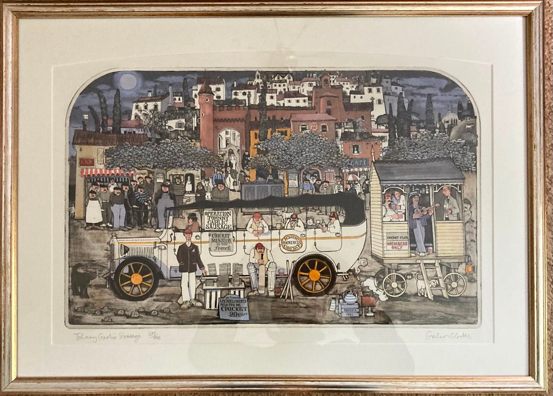 Original Limited Edition Etching Johnny Garlic Sausage