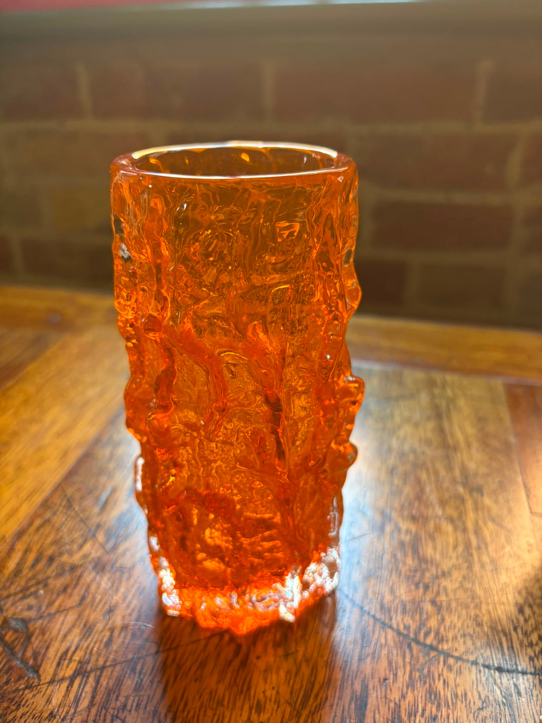 Whitefriars mid-century 9689 tangerine bark vase.