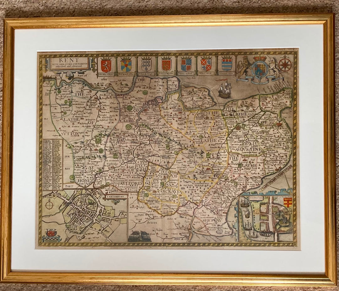 First Edition John Speed Map Of Kent