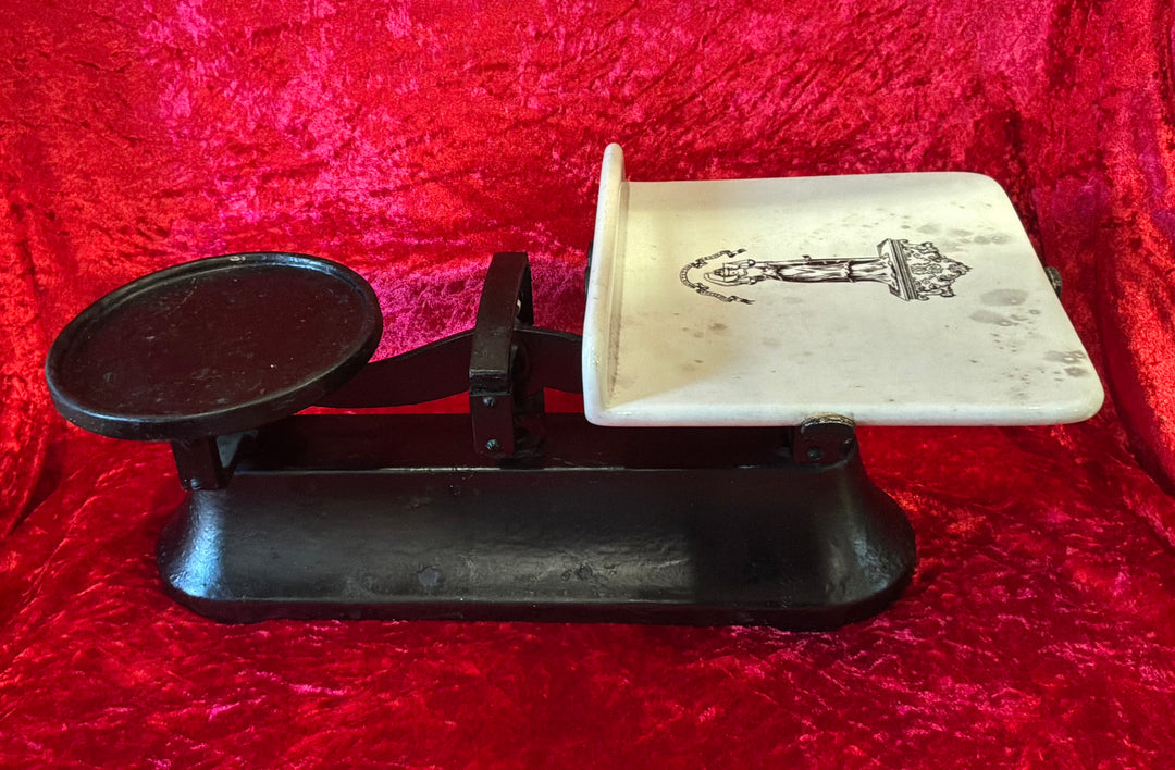 Antique Victorian Ceramic plated meat Scales