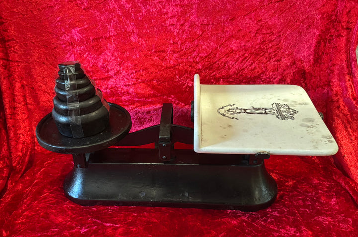 Antique Victorian Ceramic plated meat Scales